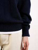 Yak Wool Crewneck Sweater (Navy)
