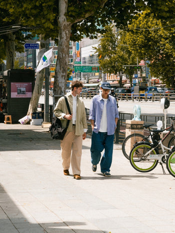 Loose Fit Pin-tuck Denim Pants - Mid Indigo | A3 (XL)