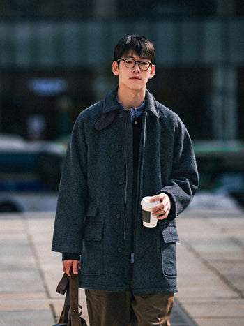 City Wool Half Coat (Navy)