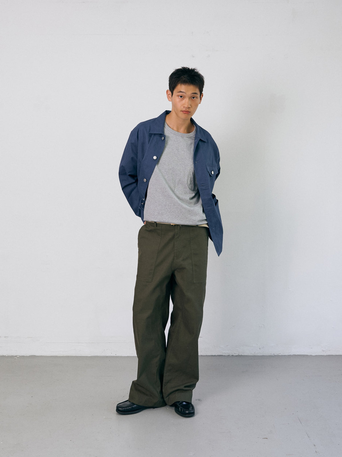 Twill Cotton Chore Jacket (Blue)