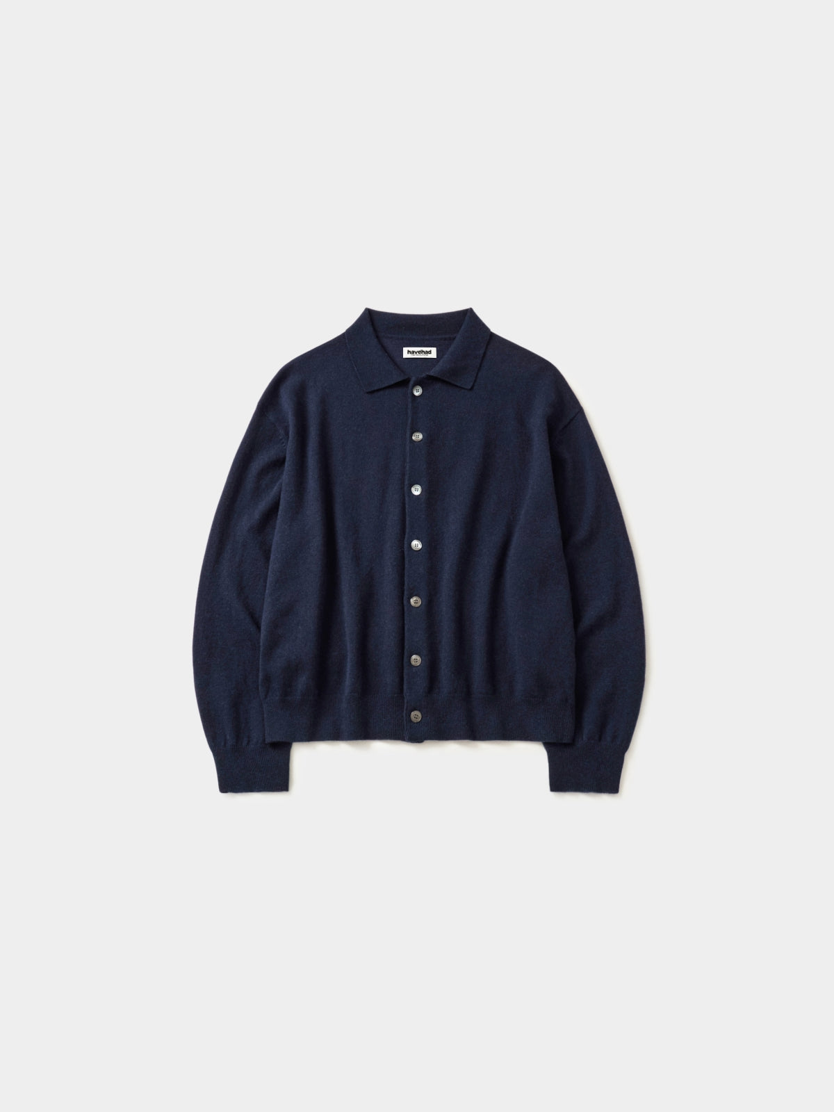 Daily Wool Collar Cardigan (Navy)