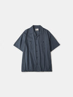 Open Collar Check Shirts (Navy)