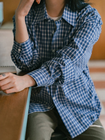 Classic Check String Shirts (Classic Blue)