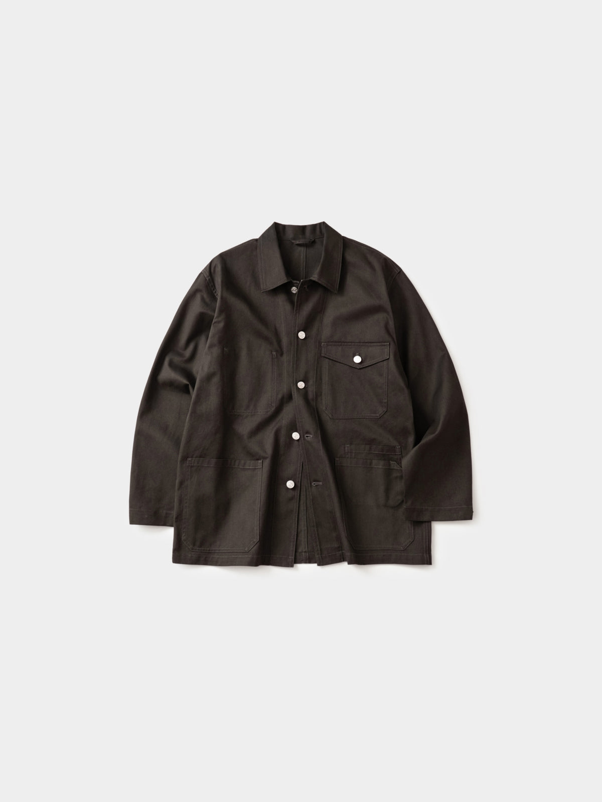 Twill Cotton Chore Jacket (Charcoal)