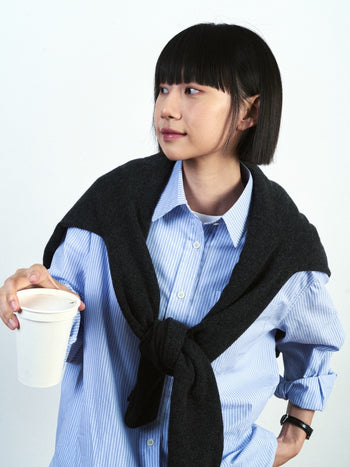 (W)Breeze Stripe Shirts (Light Blue)