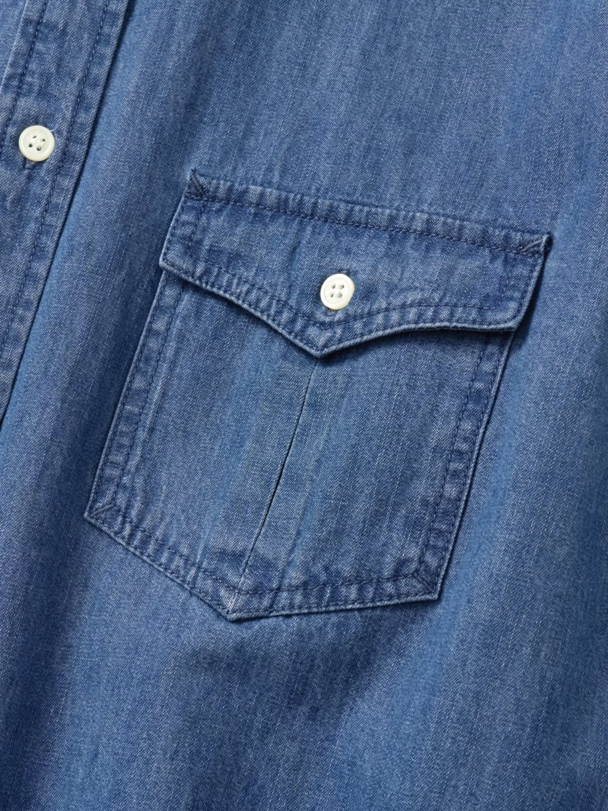 Double Pocket Denim Shirts (Denim Blue)