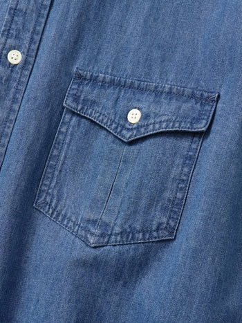 Double Pocket Denim Shirts (Denim Blue)
