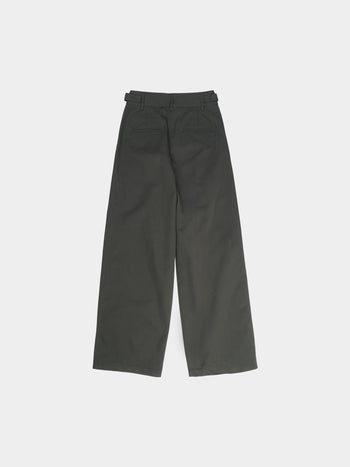 Office Belted Pin-tuck Pants (Khaki)